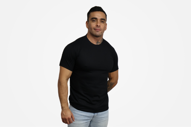 playera cuello redondo de algodón